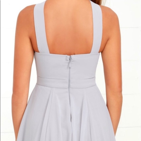 Lulu’s Gray Sleeveless Chiffon Light Gray Mini Dress EUC - Picture 2 of 5
